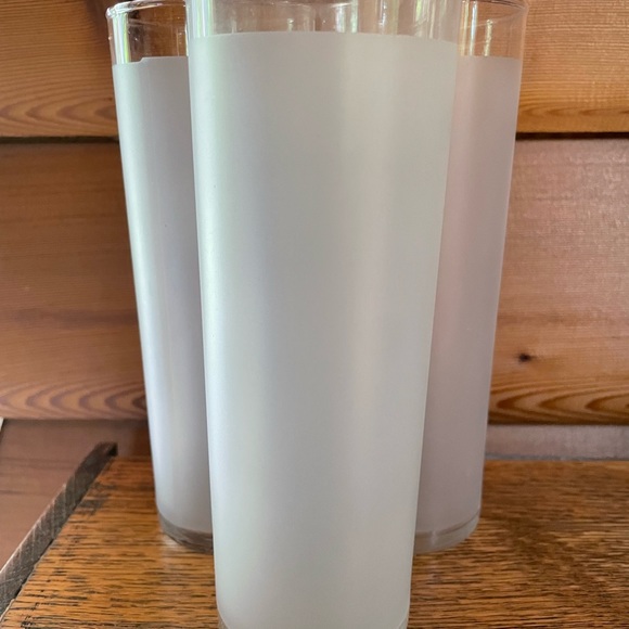 Set of 3 MCM Federal Frosted Tom Collins Glasses - Picture 3 of 3